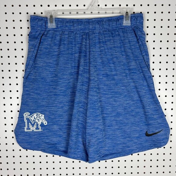 Nike Memphis Tigers Shorts Sz Large Basketball‎ Dri Fit Blue Team Issued Workout - Picture 1 of 6